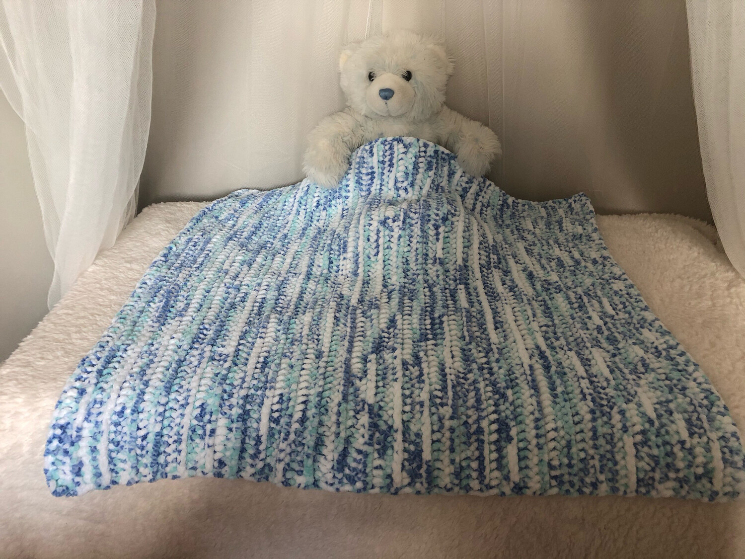 Irish Handmade Super Soft Blue Fusion Baby Blanket
