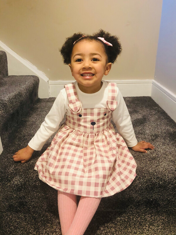 Pink Checkered Dress & Top Set