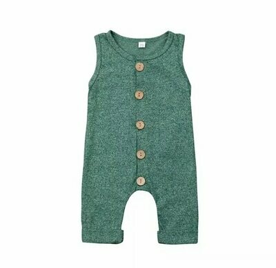 Green Button Up Baby Jumpsuit