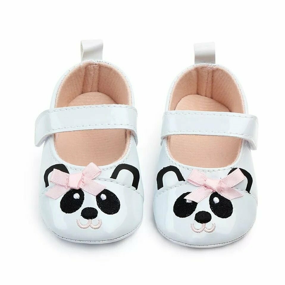 Girls Panda Baby Pram Shoes
