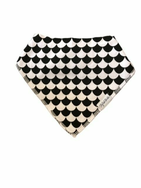 Black & White Pattern Drool Proof Bandana Bib