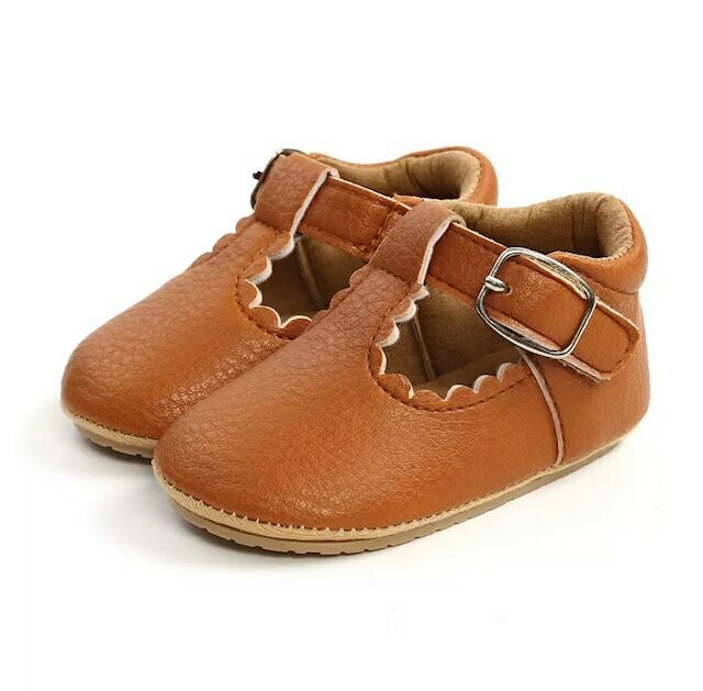 Soft Brown Leather Baby Prewalker Shoes, Shoe Size: 6 - 12 Months