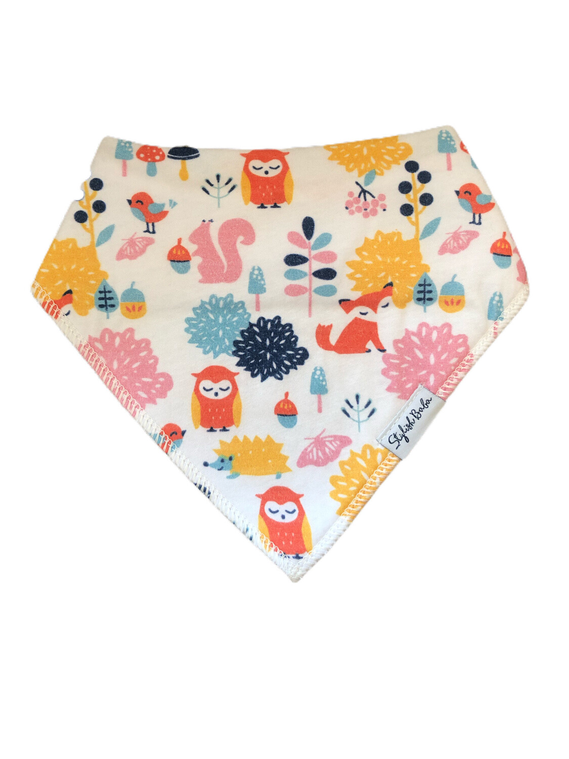 Cute Nature Secure Clip Bib - Dribble Proof Bandana Bib