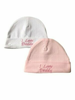 Pink & White Cotton Baby Hats