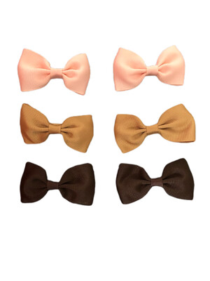Set of 6 Classic Hair Bow Clips
