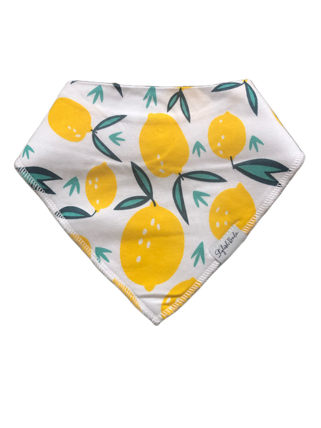 Lemon Baby Bib - Secure Clip Cotton Bib