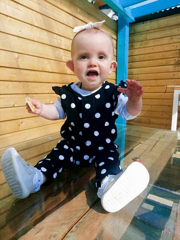 Black & White Spotted Baby Jumpsuit
