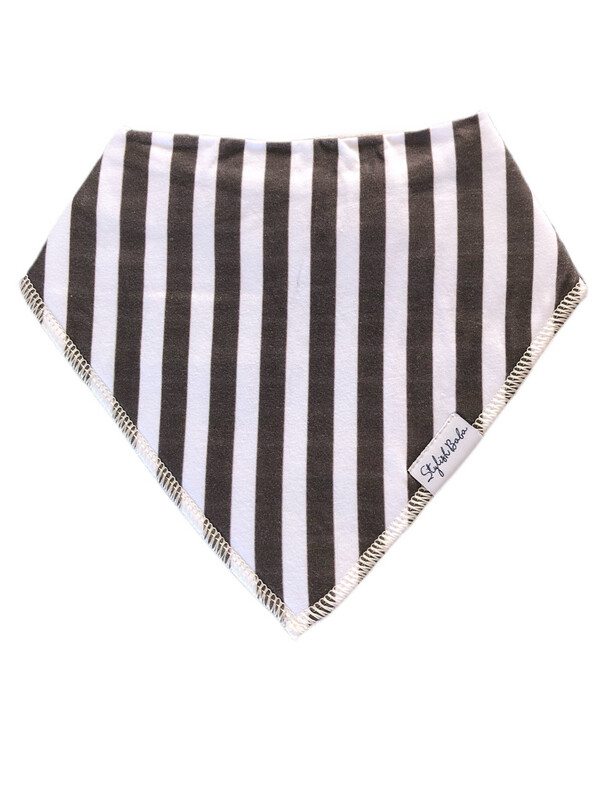 Grey Lines Dribble Proof Baby Bib