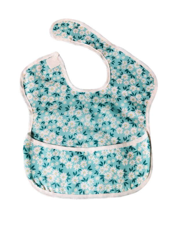 Green Floral Waterproof Baby Feeding Bib
