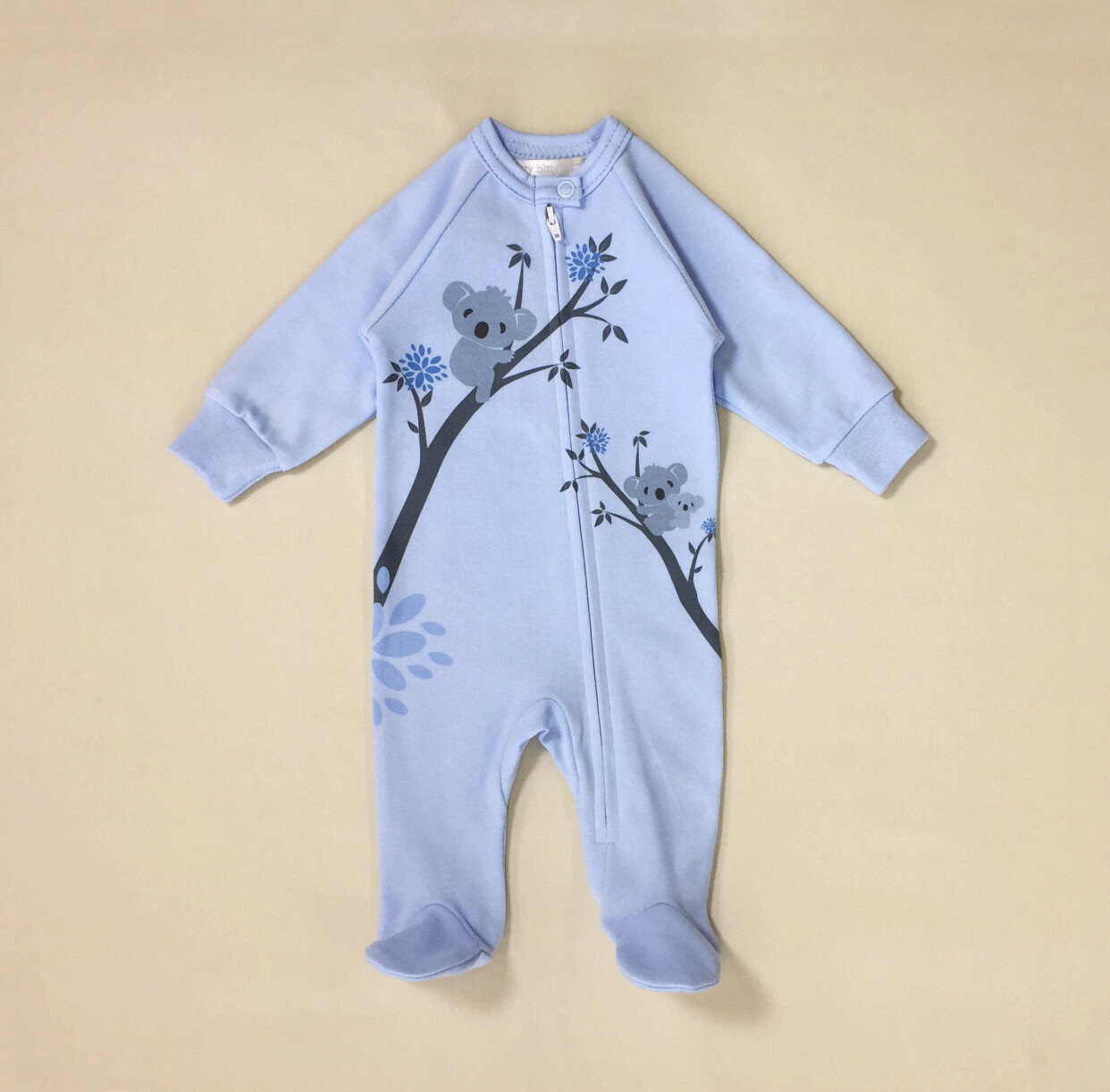 Blue Koala Zip Up Babygrow, Sizing: 1 Month (5-8lb)