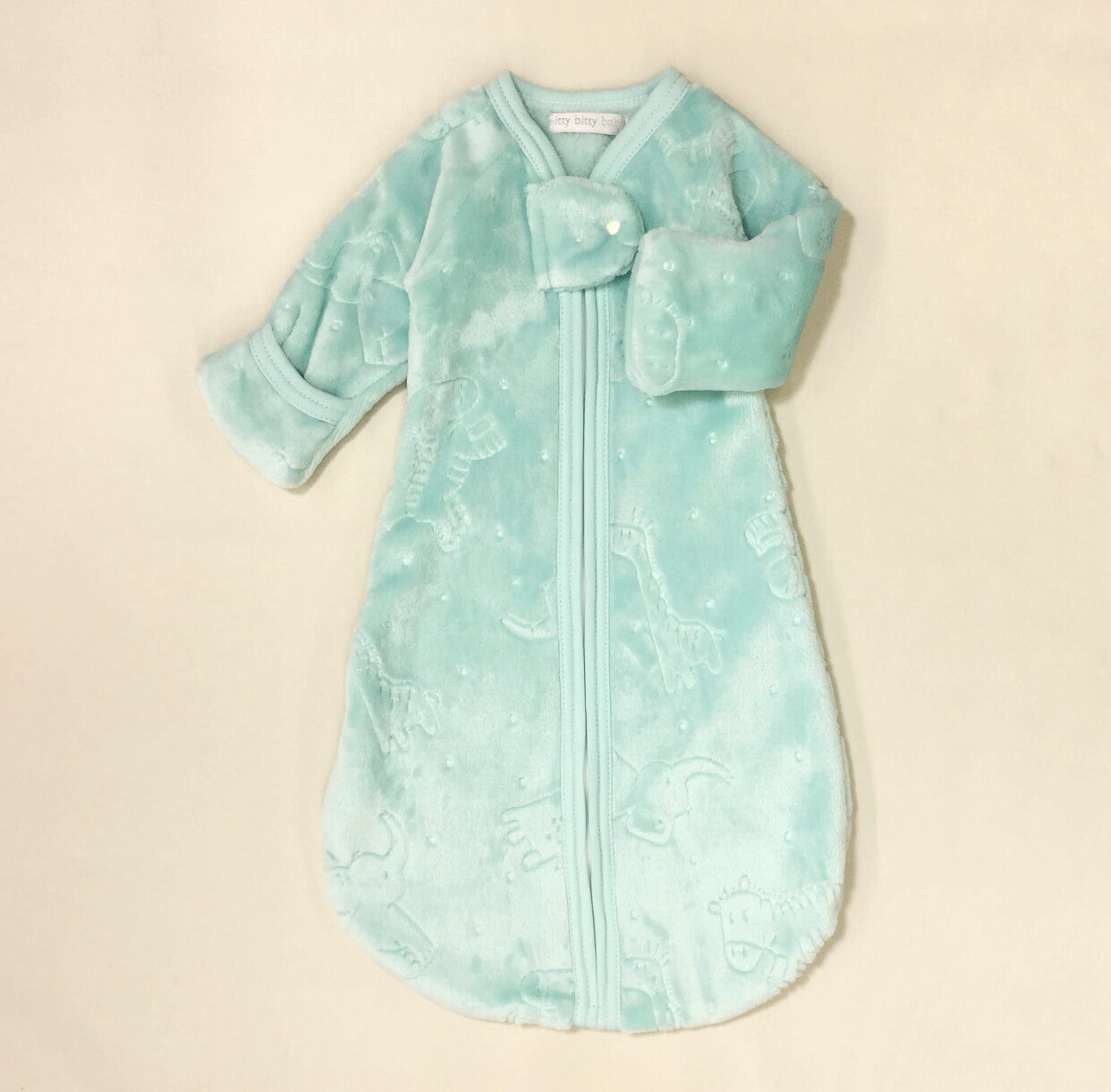 Turquoise Soft Plush Sleep Sack, Sizing: 0-6 Month (8-17lb)