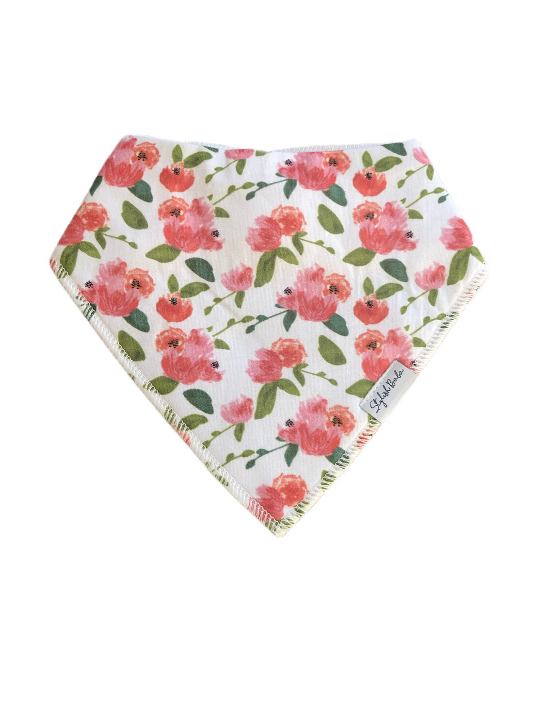 Pink Floral Dribble Proof Baby Bib