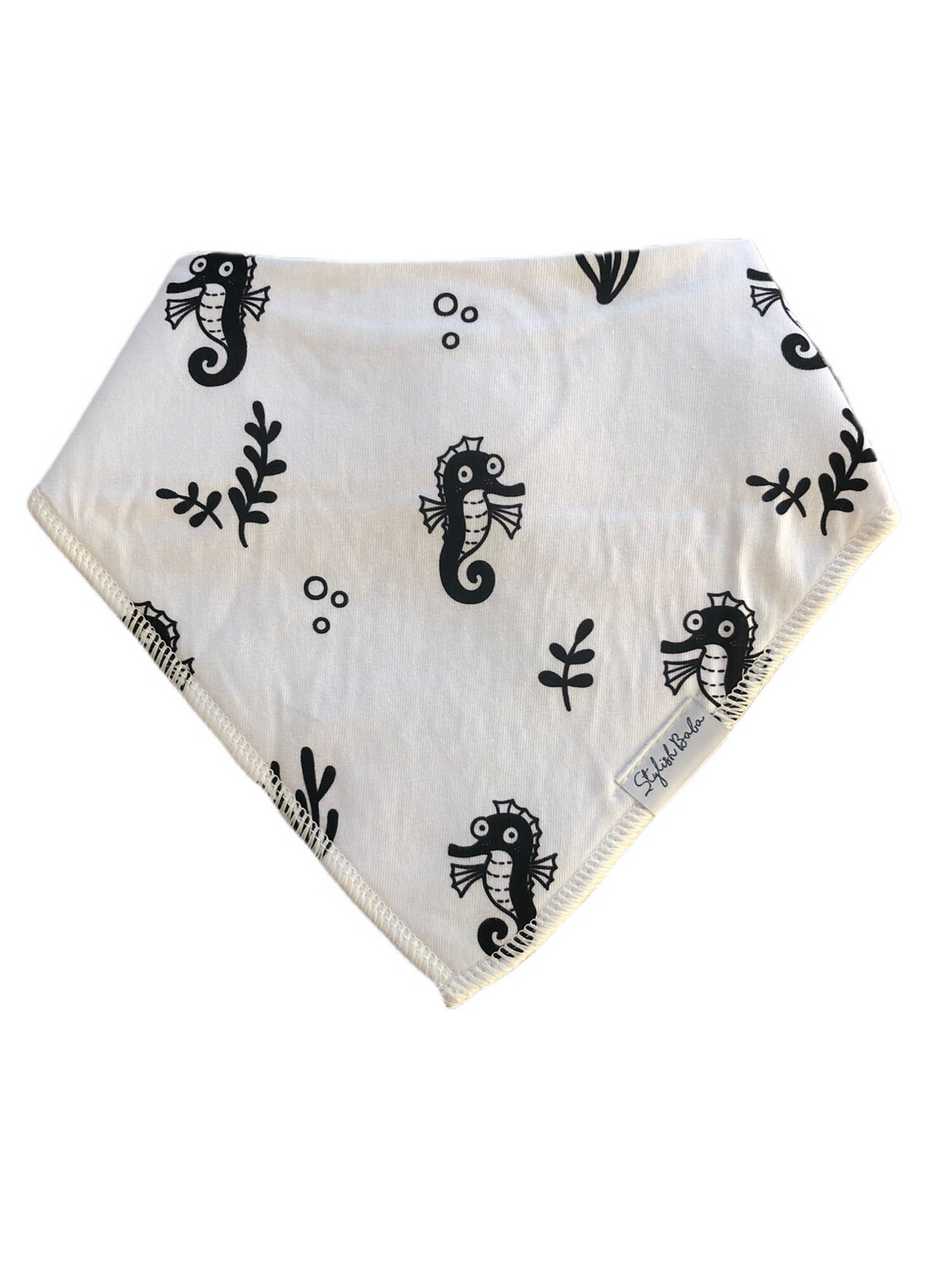 Seahorse Sketch Dribble Proof Baby Bib