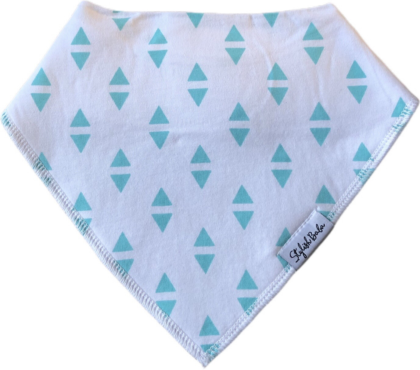Turquoise Triangle Design Baby Bib