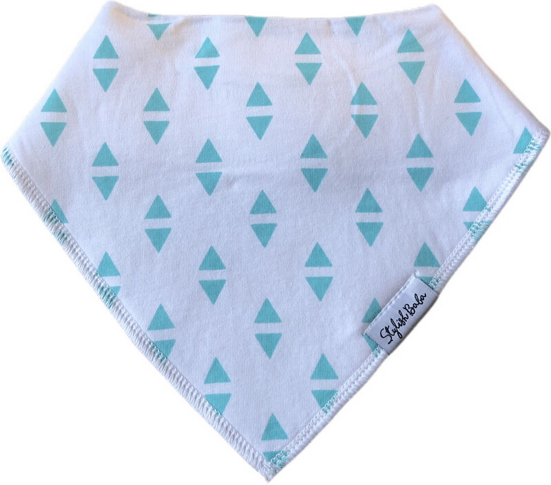 Turquoise Triangle Design Baby Bib