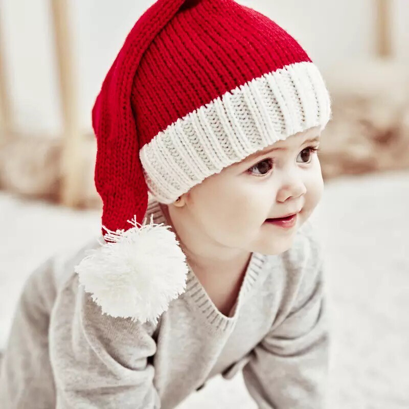 Baby Knitted Santa Hat