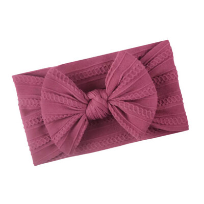 Plum Twisted Cable Knot Bow Headband