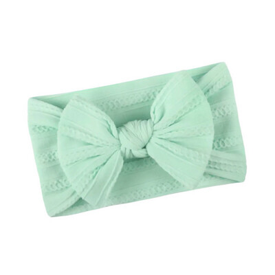 Mint Green Twisted Cable Knot Bow Headband