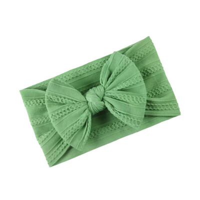 Green Twisted Cable Knit Bow Headband