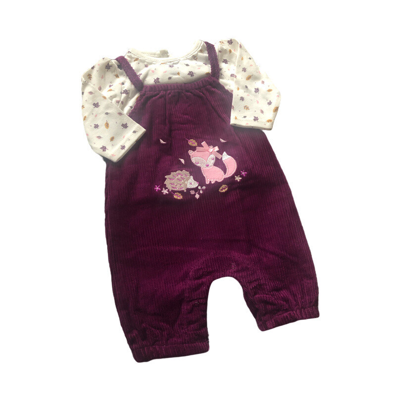 Woodlands Wine Corduroy Dungarees & Top