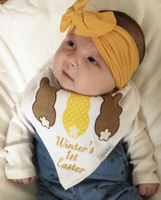 Personalised 1st Easter Yellow Bunny Baby Bib