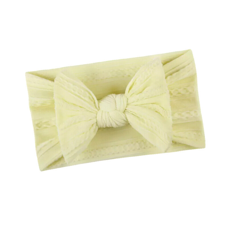 Yellow Twisted Cable Design Knot Bow Headband