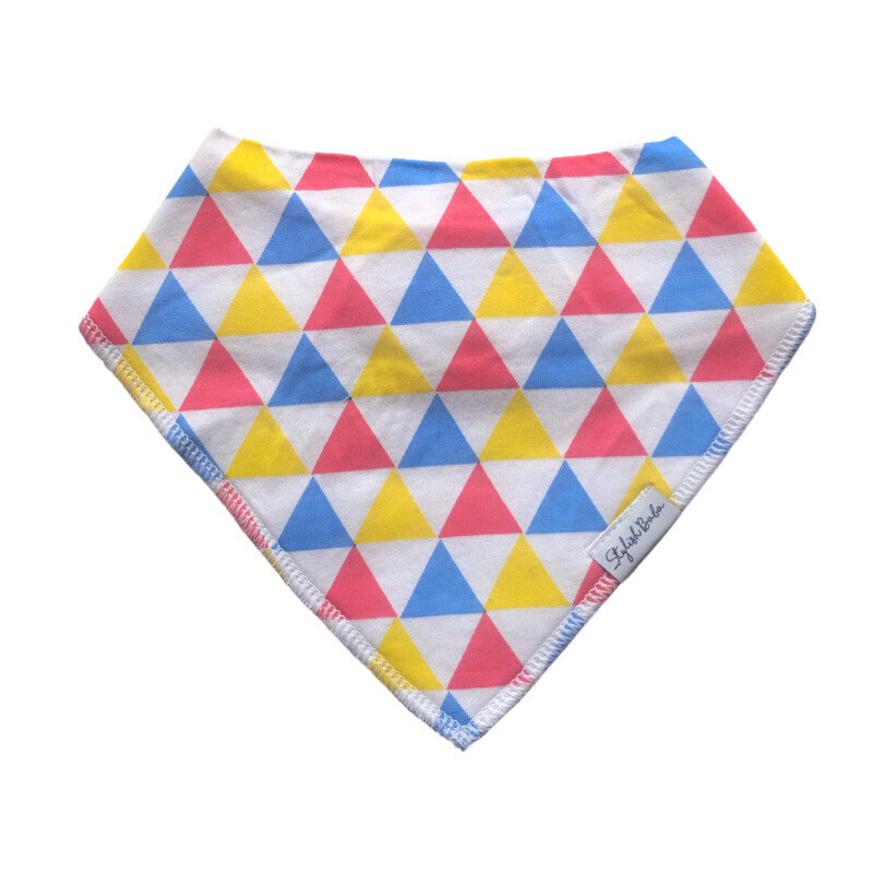 Colorful Triangle Design Drool Proof Baby Bib