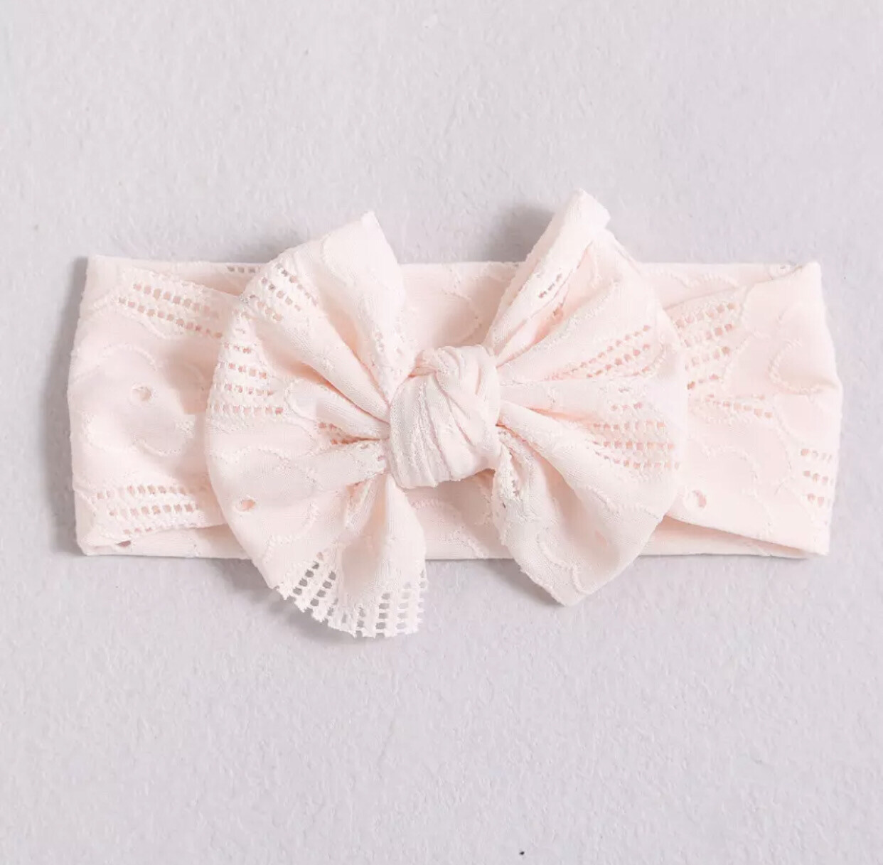 Peach Lace Bow Headband