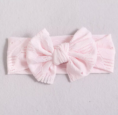 Soft Pink Lace Bow Headband