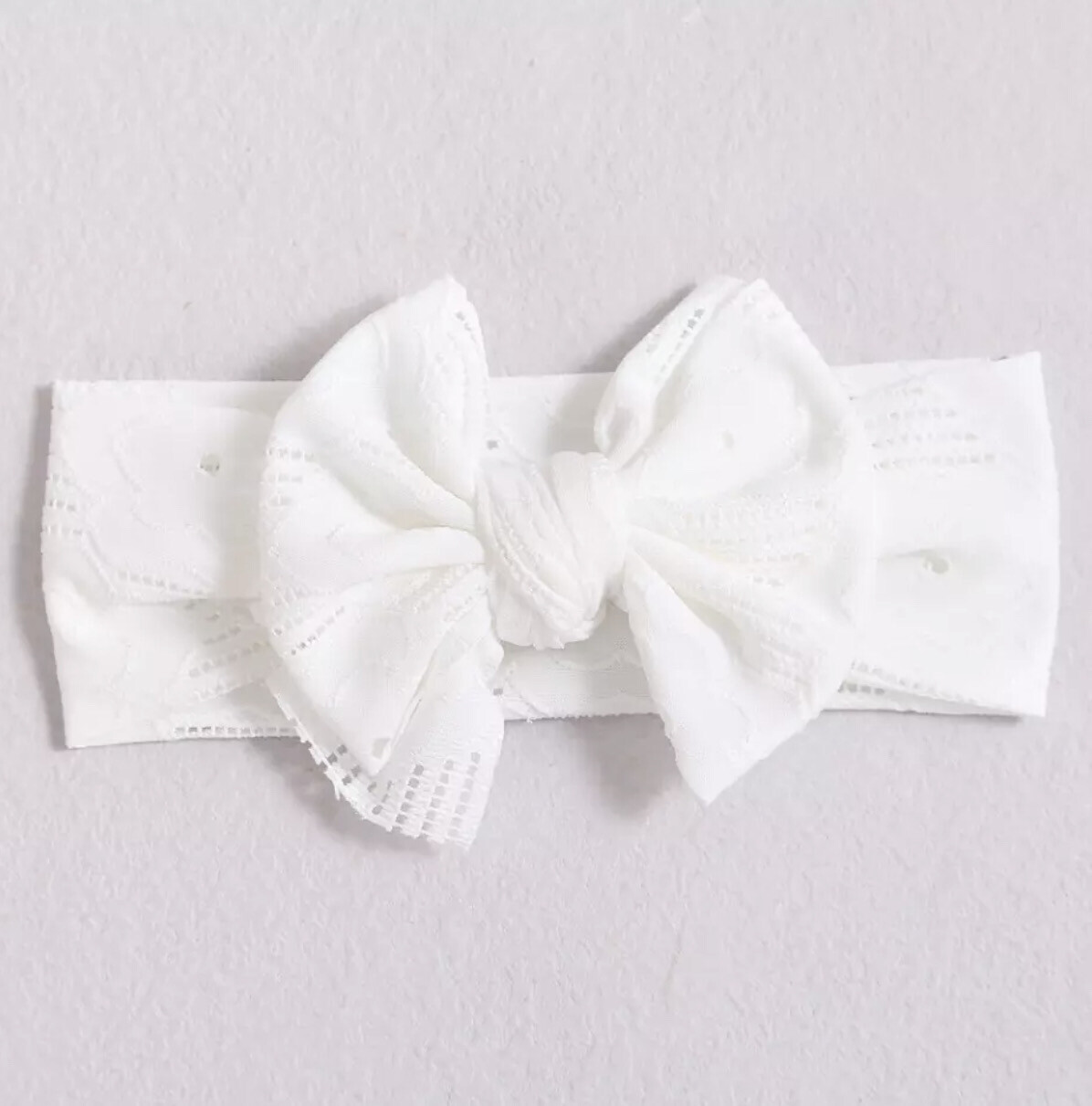 Soft White Lace Bow Headband