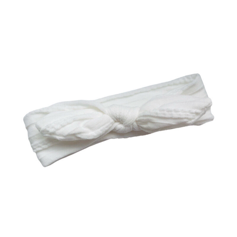White Mini Twisted Cable Headband