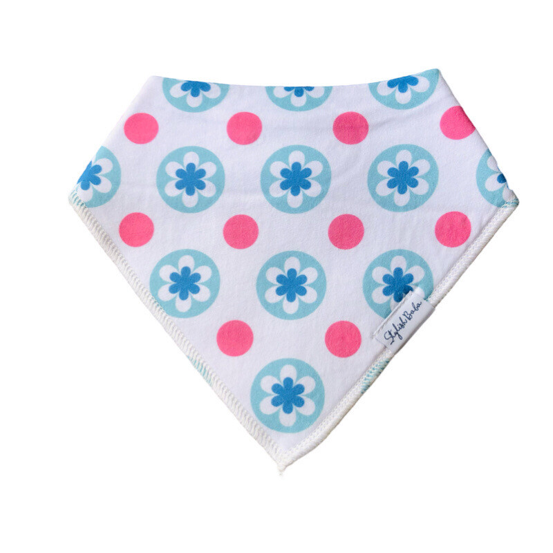 Spot & Flower Design Organic Cotton Baby Bib