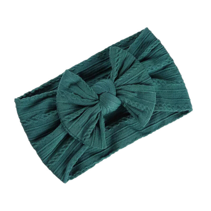 Emerald Green Twisted Cable Knot Bow Baby Headband