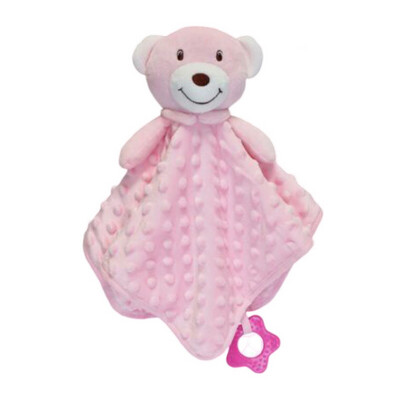 Pink Teddy Bear Comforter with Teething Ring (Personalise)