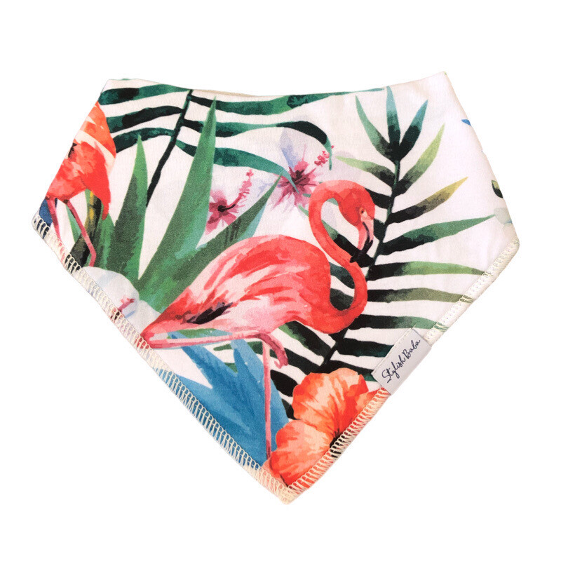 Tropical Flamingo Drool Proof Cotton Baby Bib