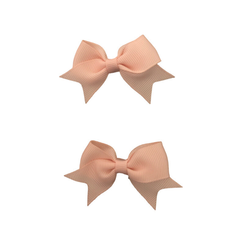 Peach Bow Hair Clips