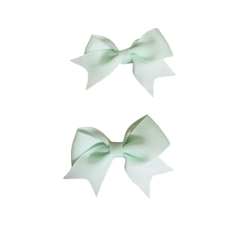 Mint Green Bow Hair Clips