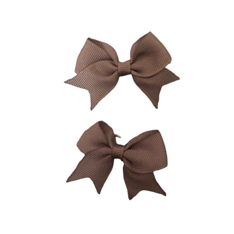 Brown Bow Hair Clips