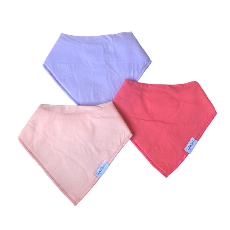 Personalised Plain Baby Bibs, Peach, Coral & Lilac