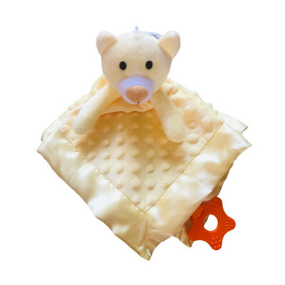 Yellow Teddy Comforter With Teething Ring (Personalised)