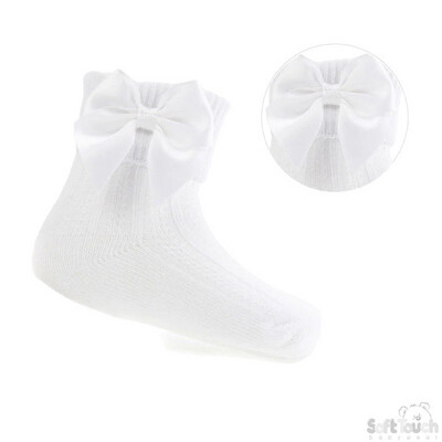 White Baby Bow Ankle Socks
