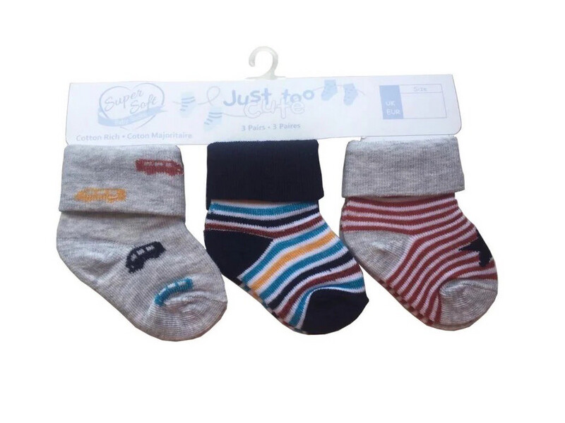 Set of 3 Cars Baby Socks