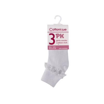 White Cotton Rich Frill Ankle Socks