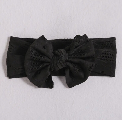 Black Lace Baby Knotbow Headband