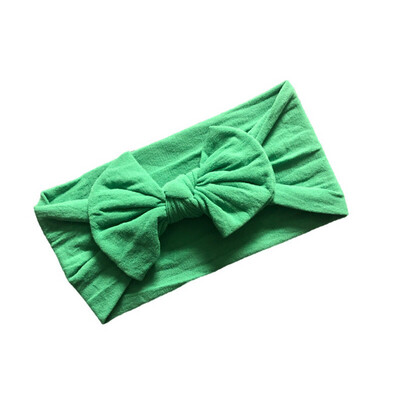 Green Nylon Stretch Knot Bow Headband