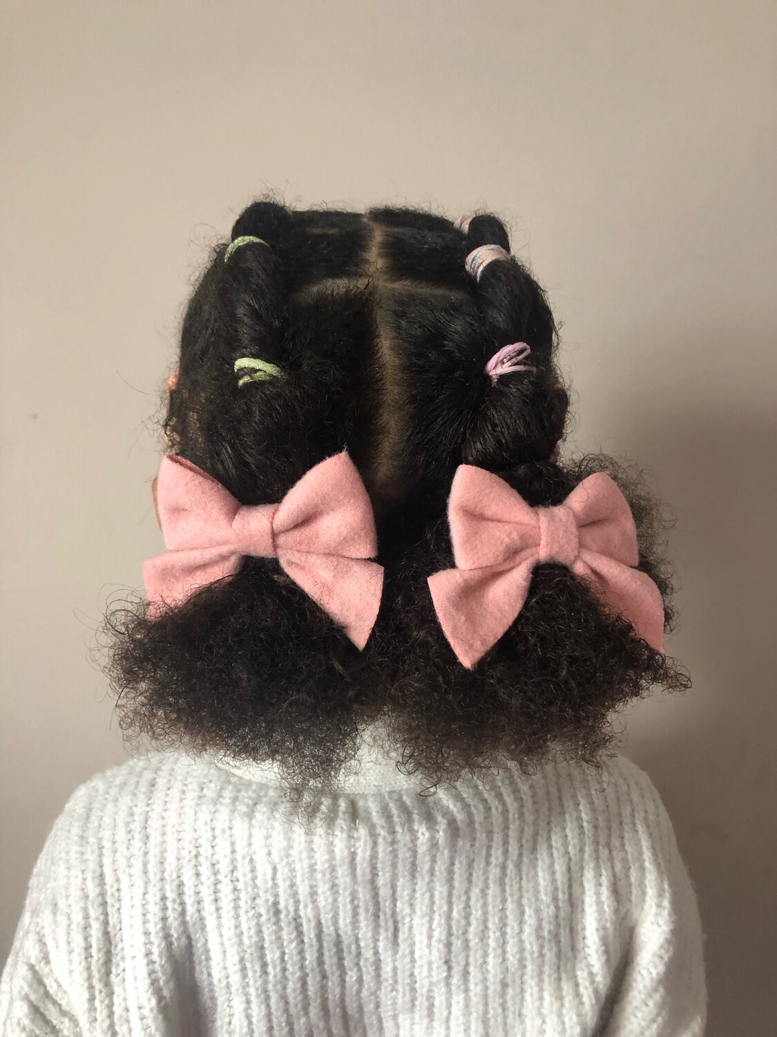 Pink Felt Bow Hair Clips