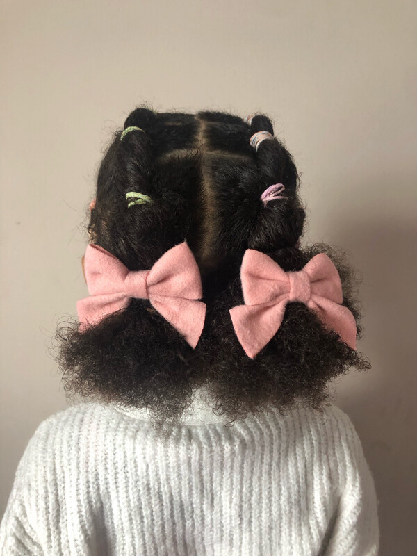 Pink Felt Bow Hair Clips
