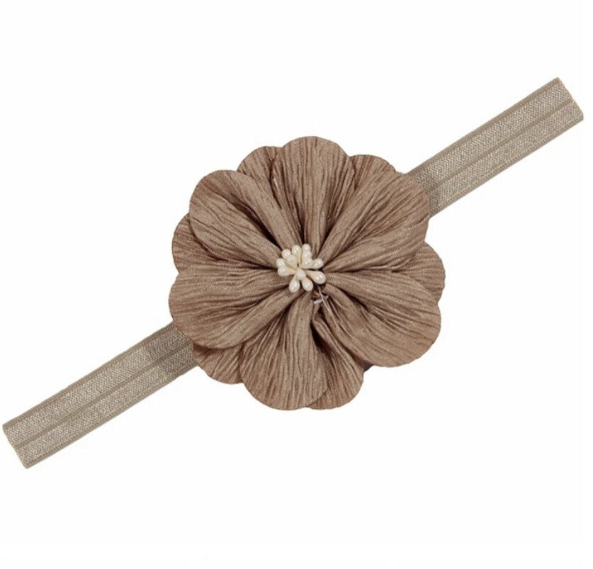 Light Brown Flower Baby Headband