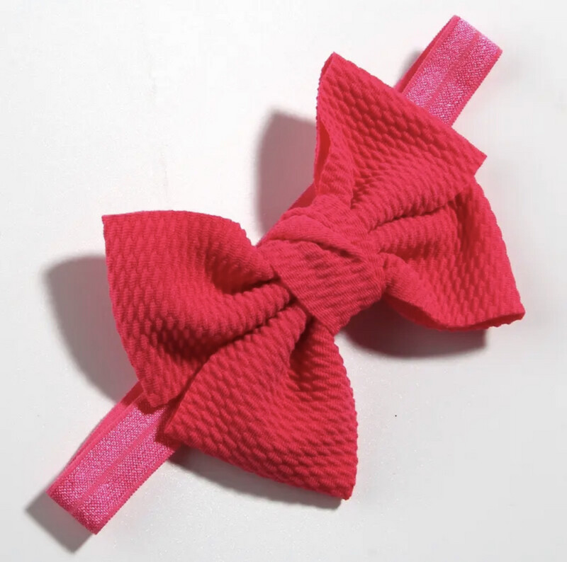 Fuchsia Pink Waffle Baby Bow Headband