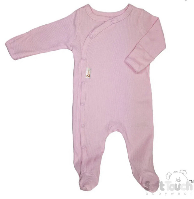 Personalised Pink Ribbed Babygrow